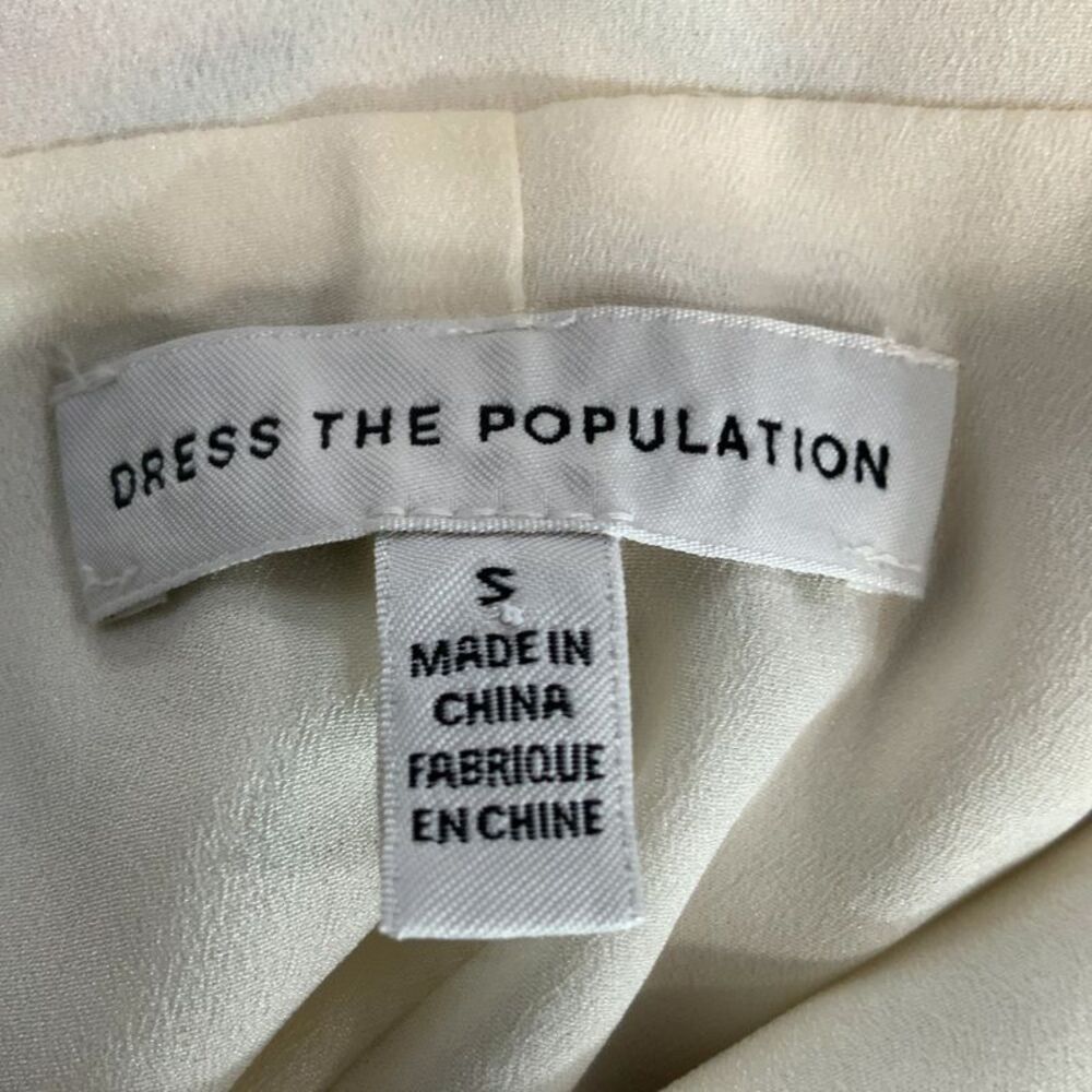 Dress The Population Anthropologie Cherilyn Floral Chiffon Gown Cream S - Picture 3 of 3